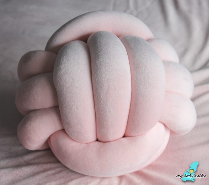 light pink knot pillow