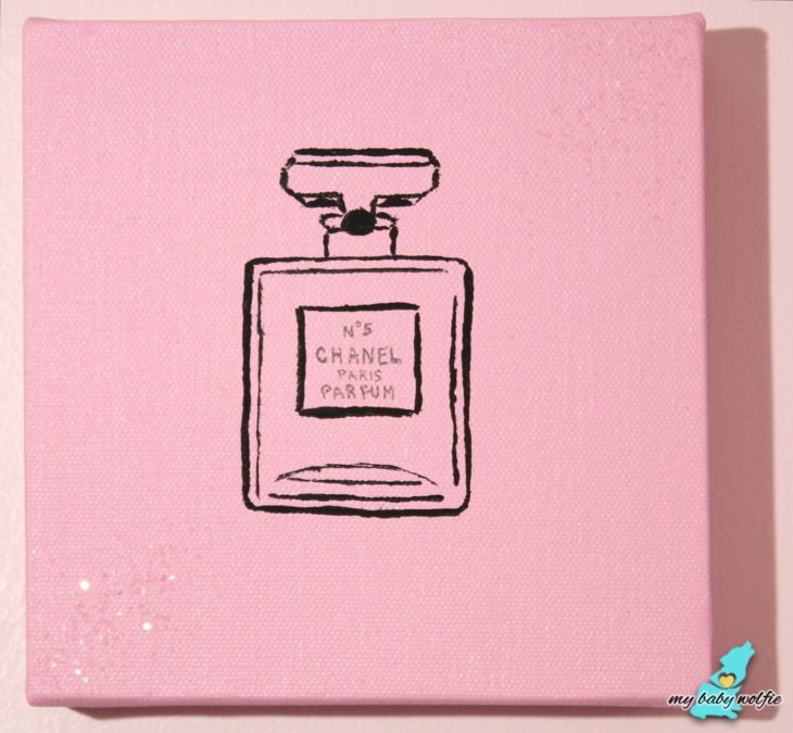 DIY Chanel perfume decor pink canvas glam girly pretty
