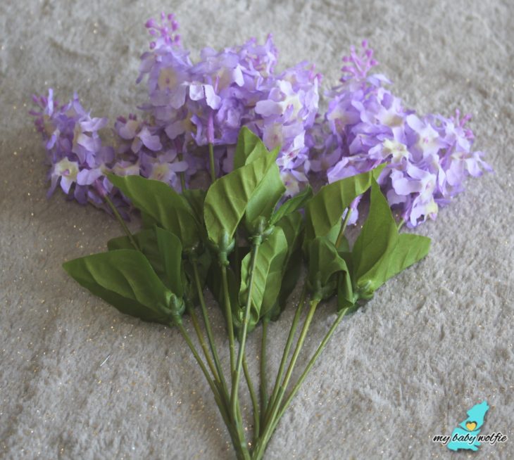 fake purple flowers